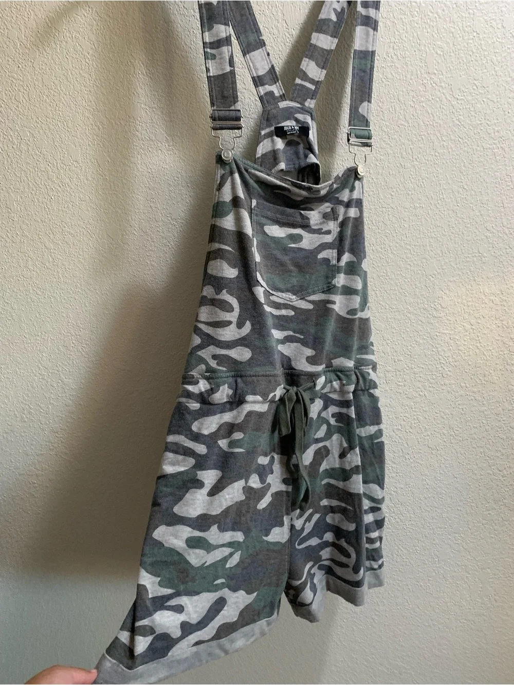 Camo Overall Shorts - Green and Gray Camo